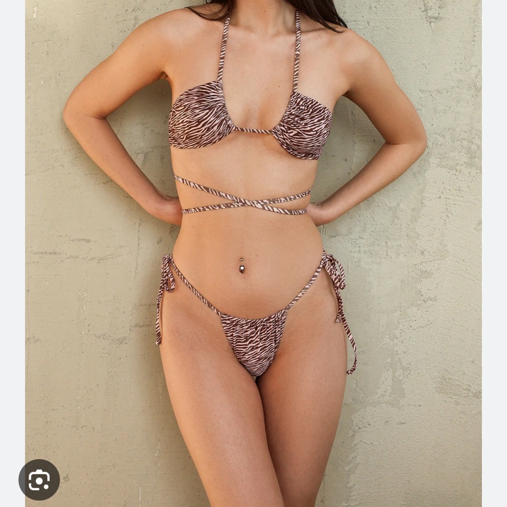 Dippin Daisys Zebra Print Bikini Set NWT